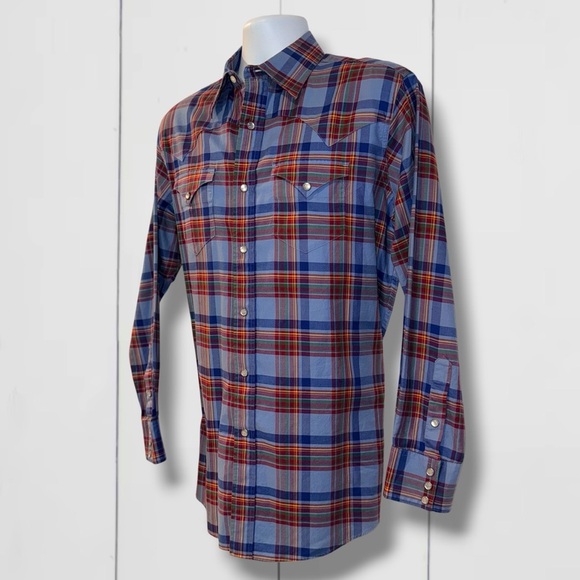 Daniel Cremieux Collection Plaid Western Snap Shirt Men’s Medium –Italian Fabric - Picture 4 of 14